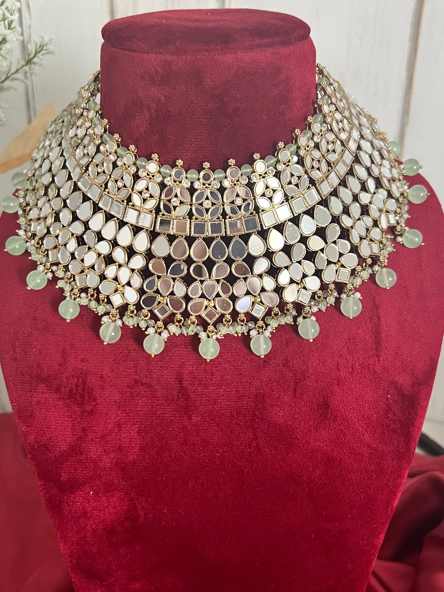 Mirror heavy Necklace Set