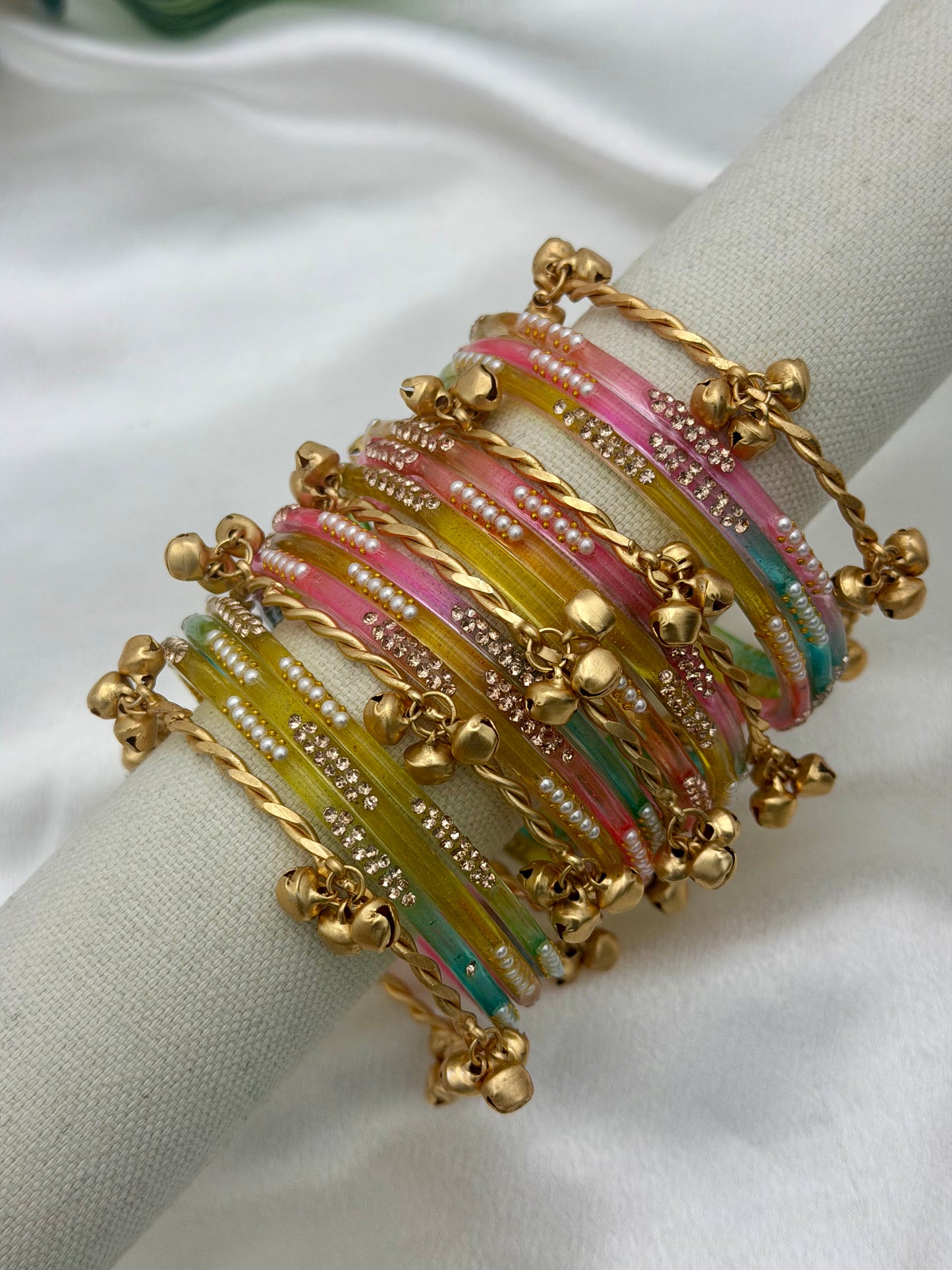 Kashmiri Multi Glass Bangle Set