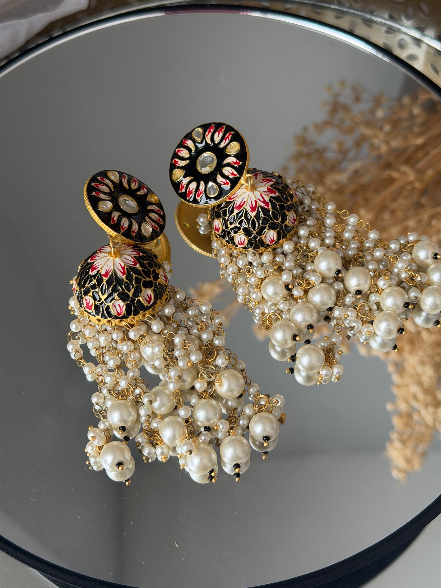 Kundan & Meena Jhumkas