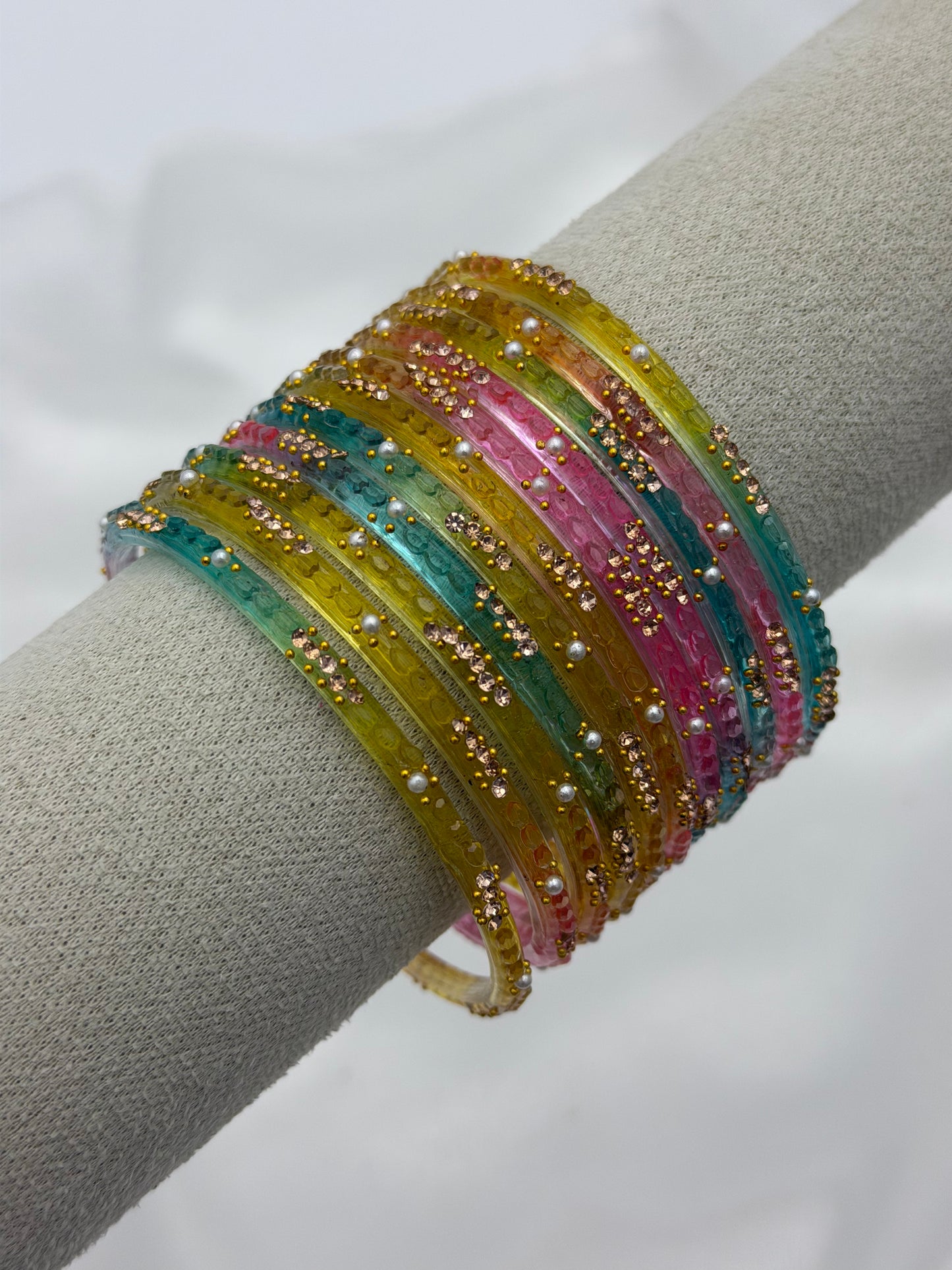 Multi Glass Bangle set