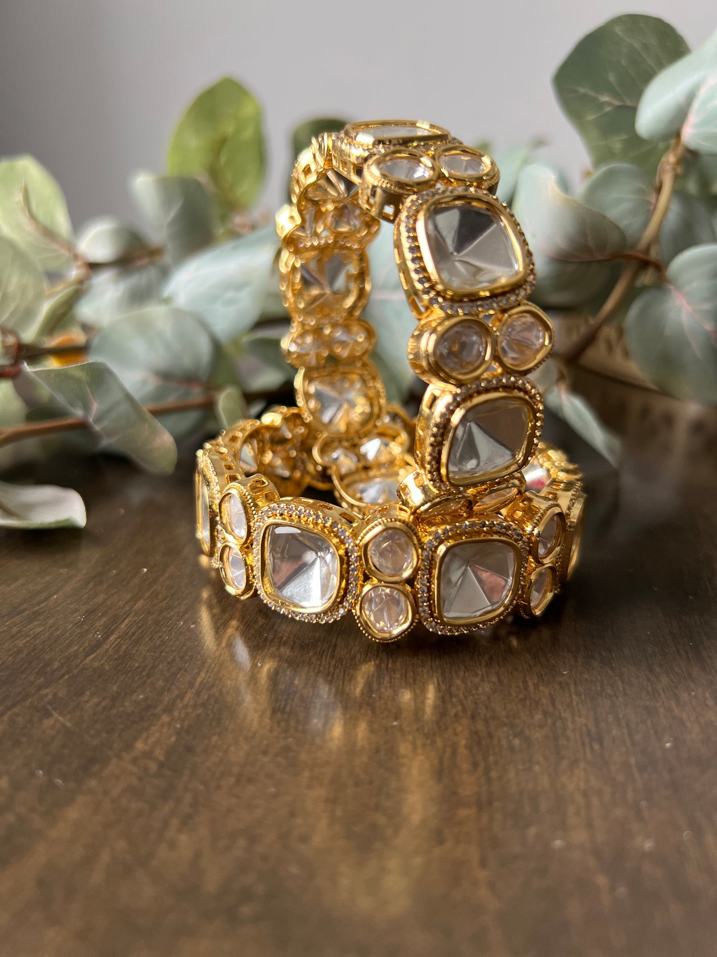 Uncut diamond Polki Kundan kaddas