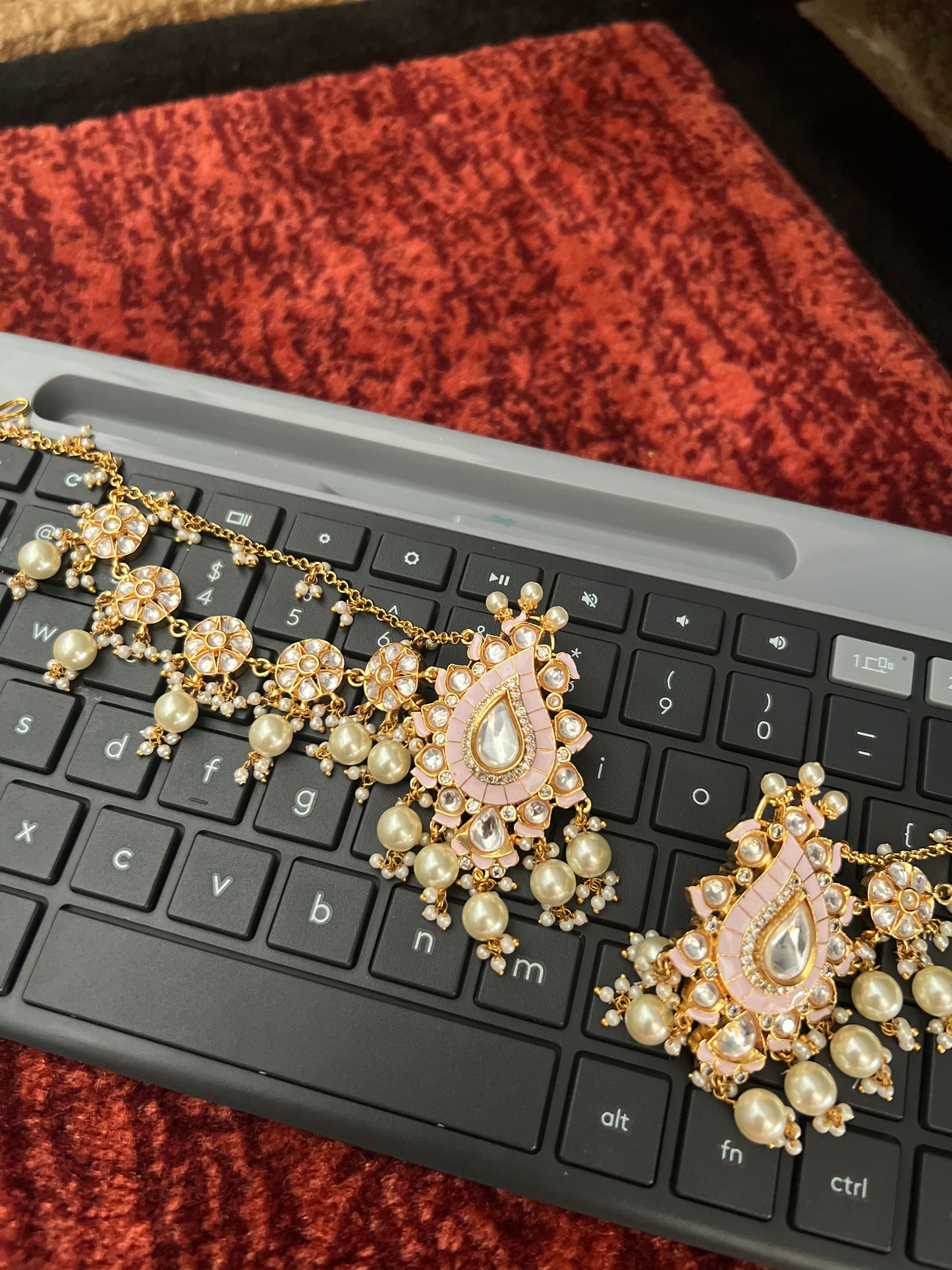 Uncut kundan Earrings bahubali style