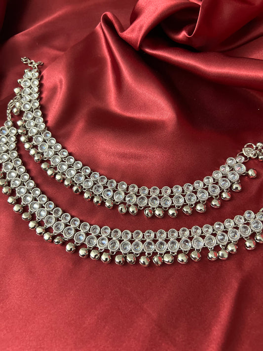 Zeenia Polki Anklets with bells