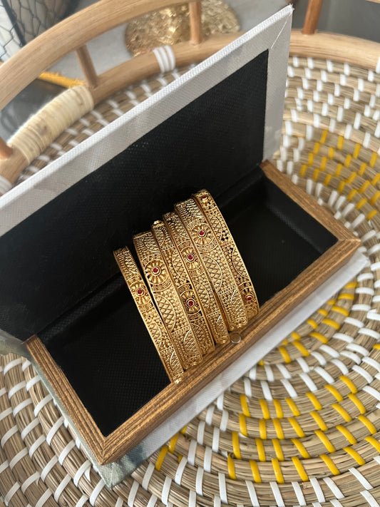 Mani Gold plated Bangle Set