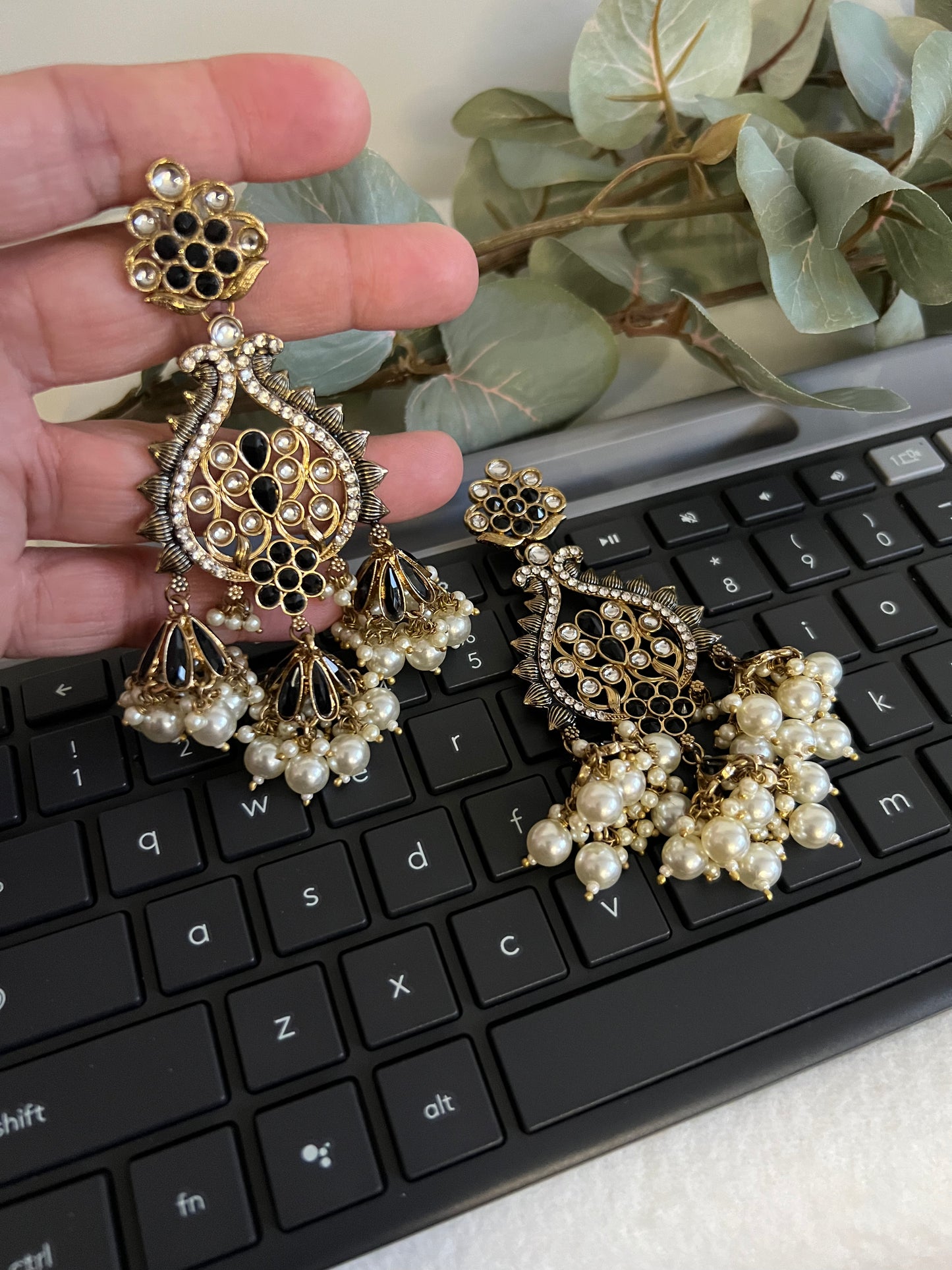 Meena and kundan Earrings