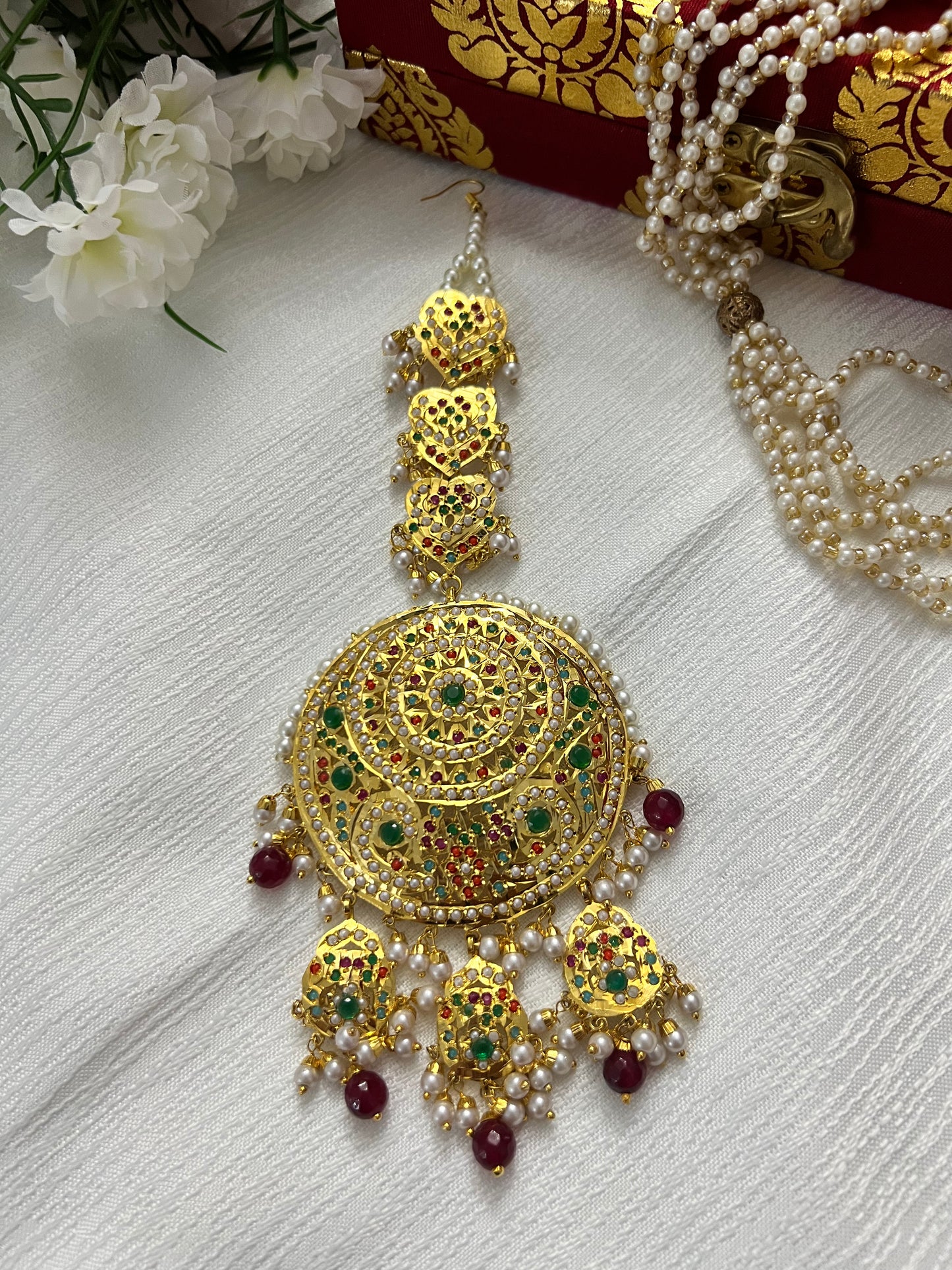 Oversized Real Jadau Tikka