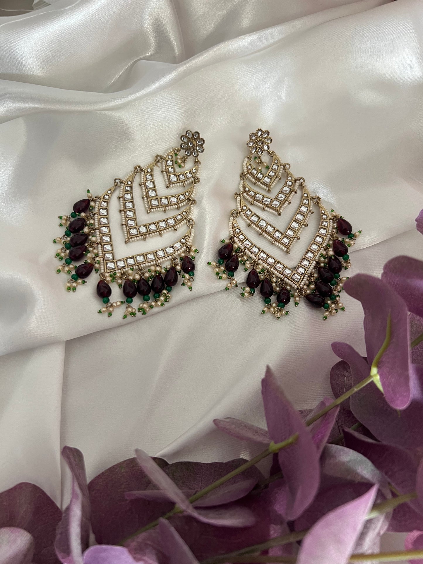 Mahip Kundan Statement Earrings