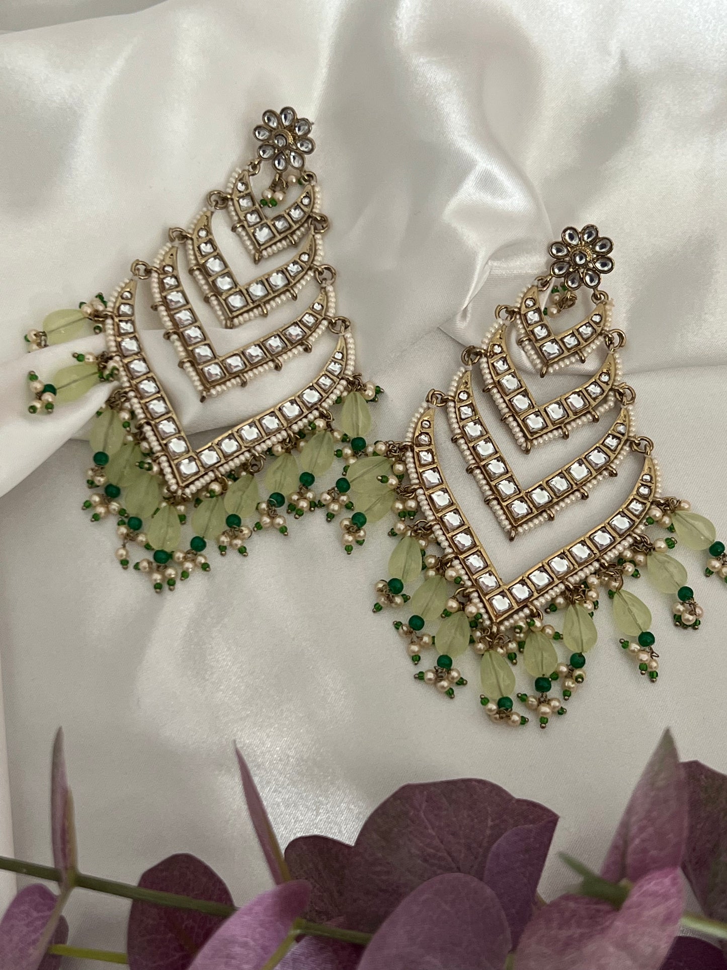 Mahip Kundan Statement Earrings