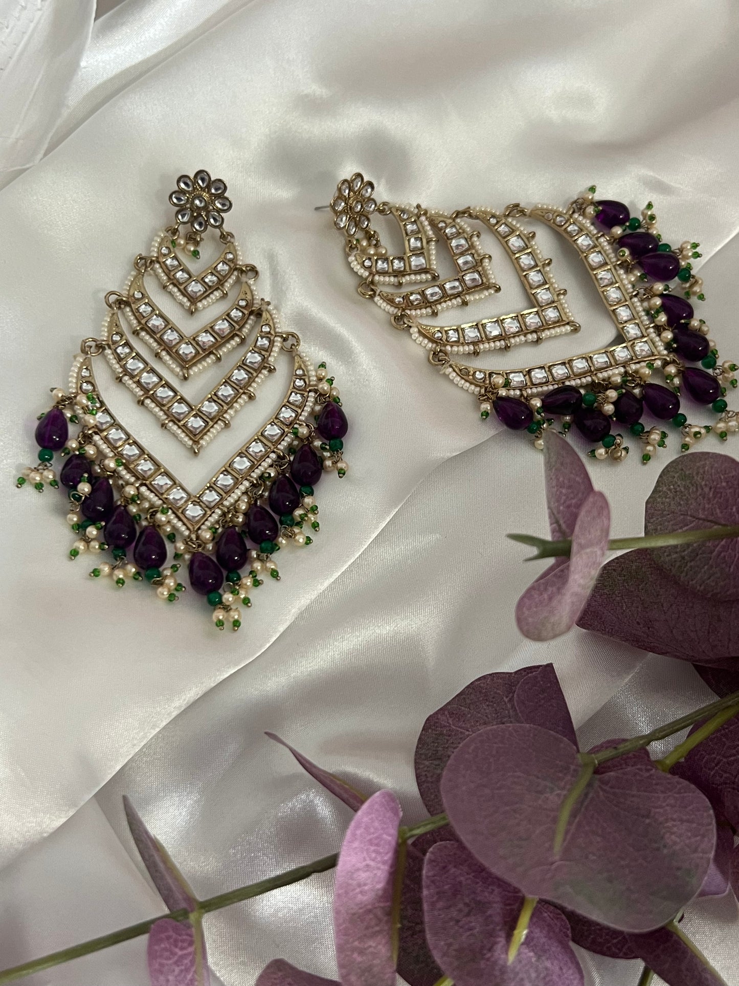 Mahip Kundan Statement Earrings