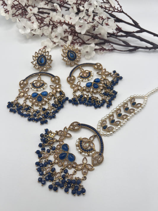 Iqra polki Earrings and Tikka