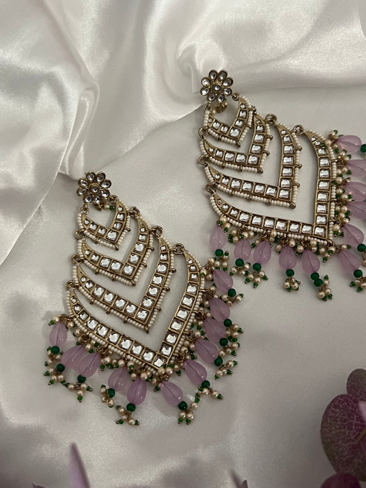 Mahip Kundan Statement Earrings