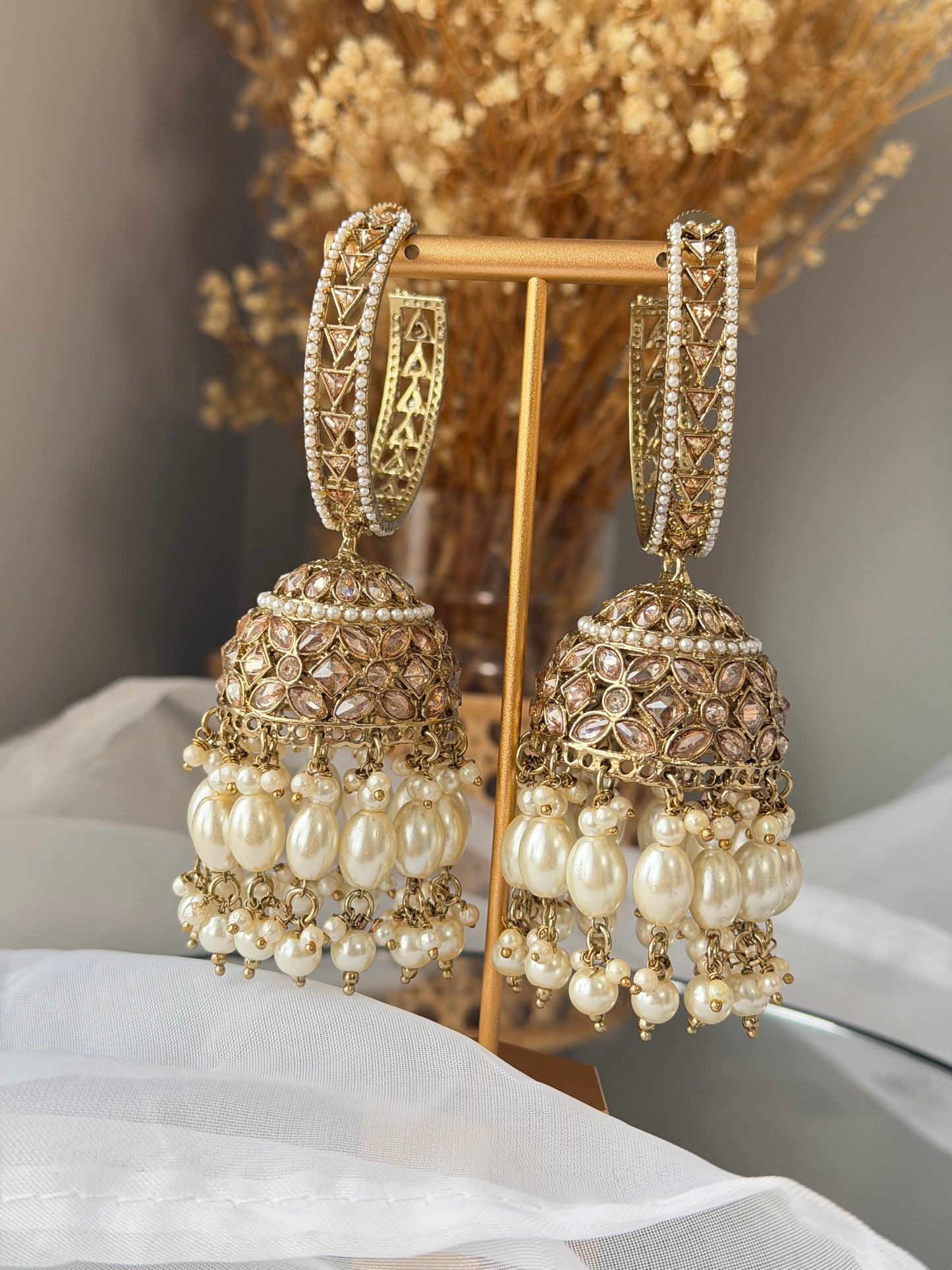 Polki Bali Jhumkas & Tikka