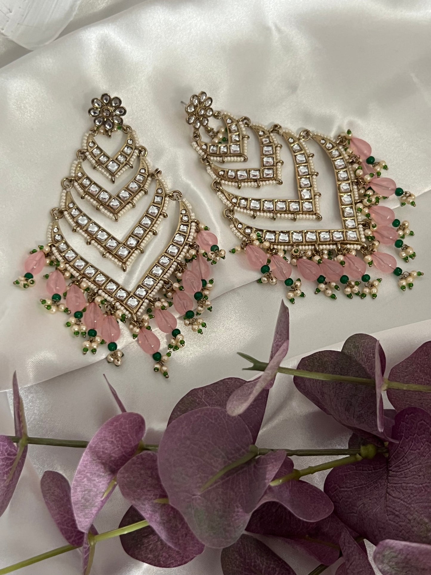 Mahip Kundan Statement Earrings