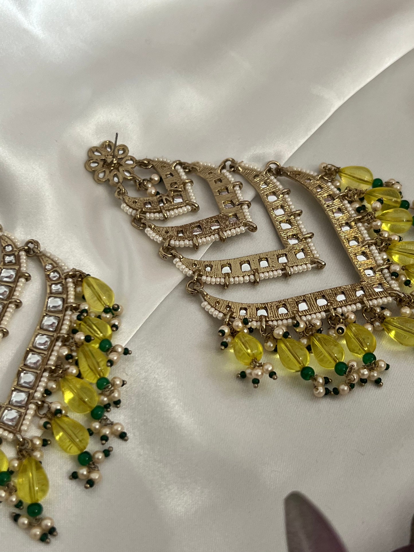 Mahip Kundan Statement Earrings