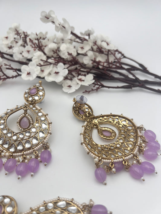 Kundan Earrings & Tikka