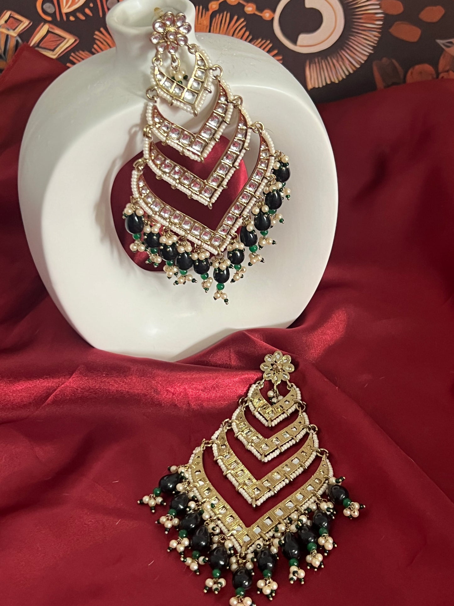 Mahip Kundan Statement Earrings