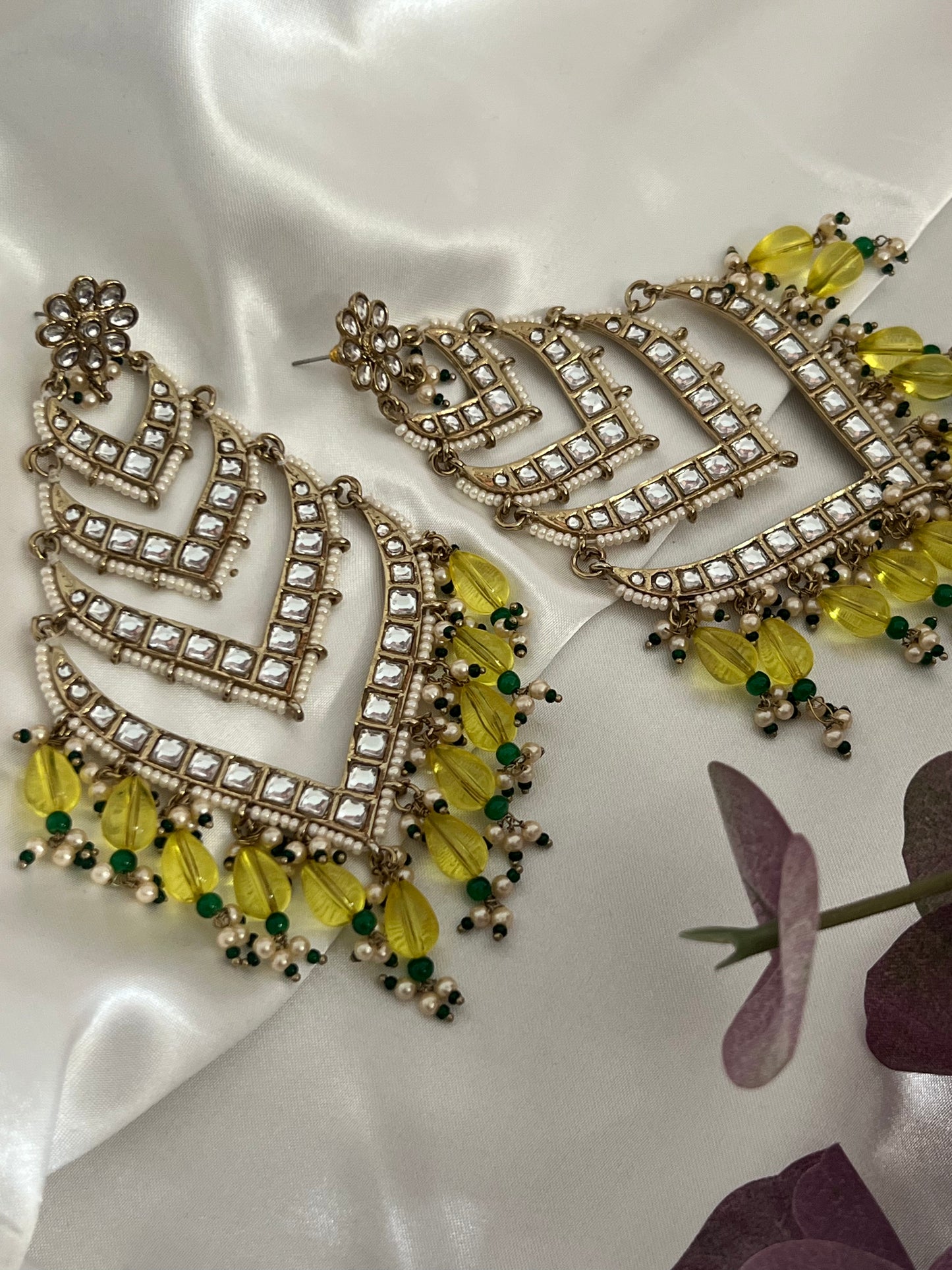 Mahip Kundan Statement Earrings