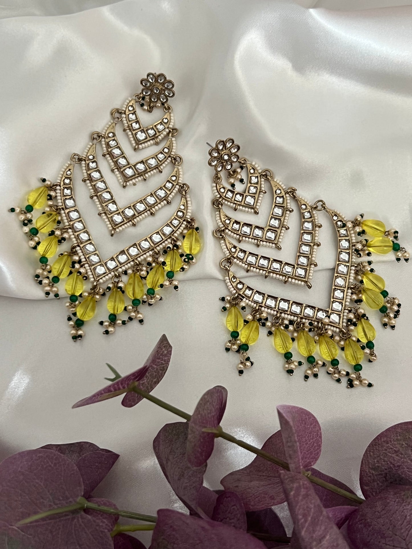 Mahip Kundan Statement Earrings