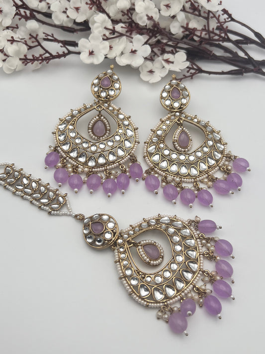 Kundan Earrings & Tikka