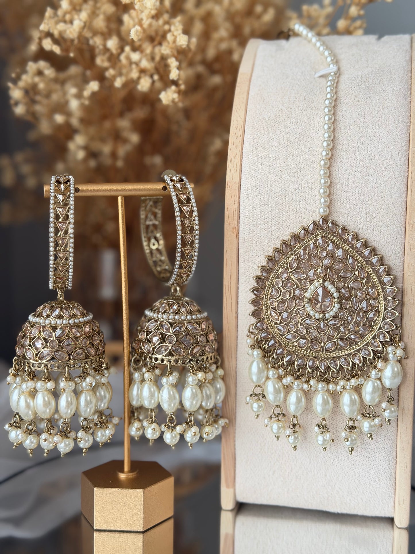 Polki Bali Jhumkas & Tikka