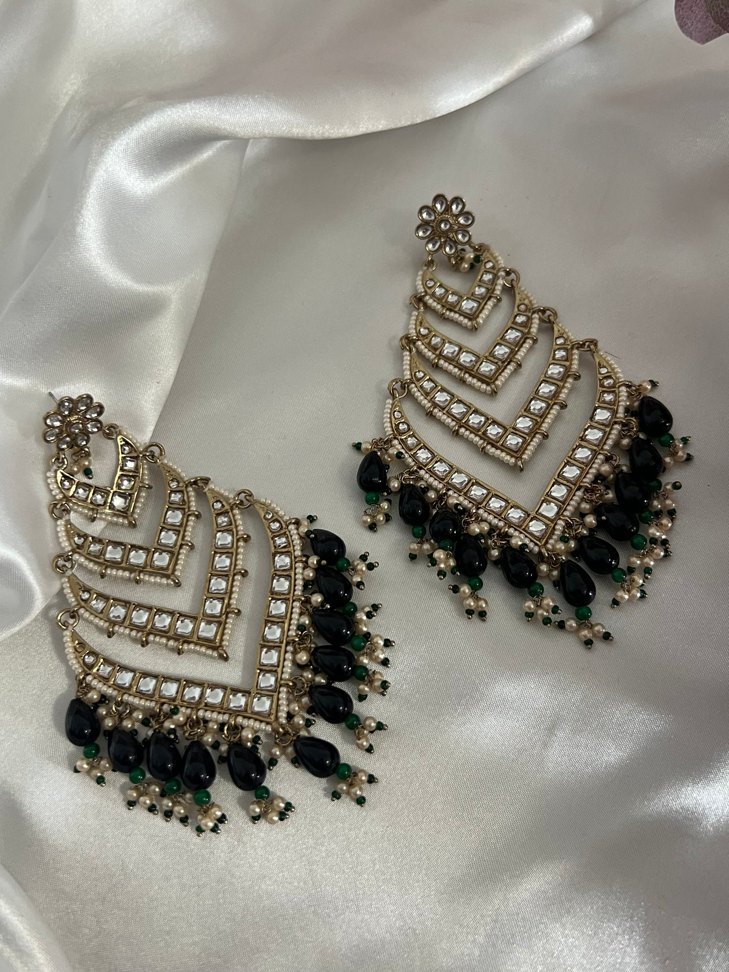 Mahip Kundan Statement Earrings