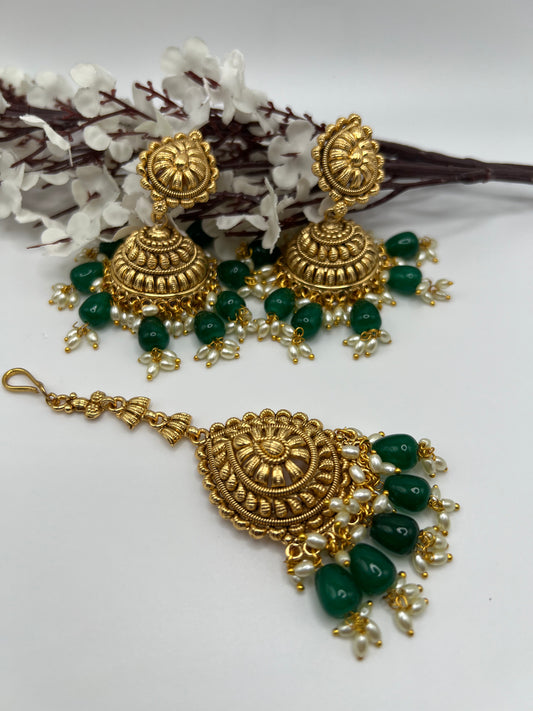 Ramya Traditional jhumkas & Tikka