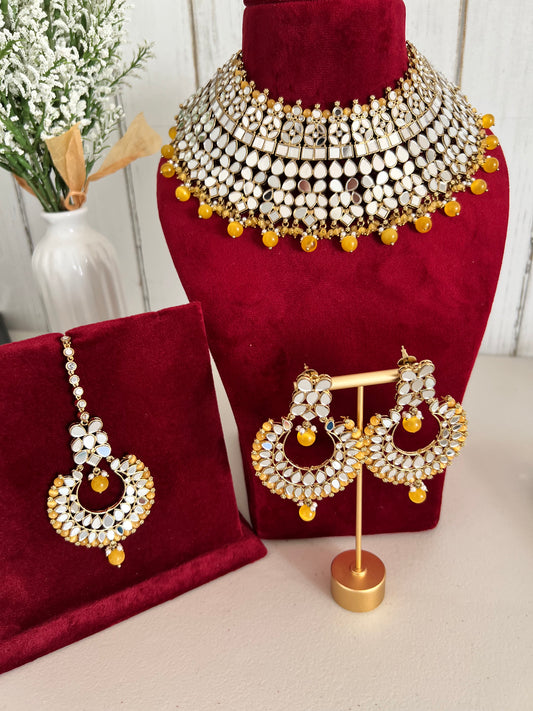 Mirror heavy Necklace Set