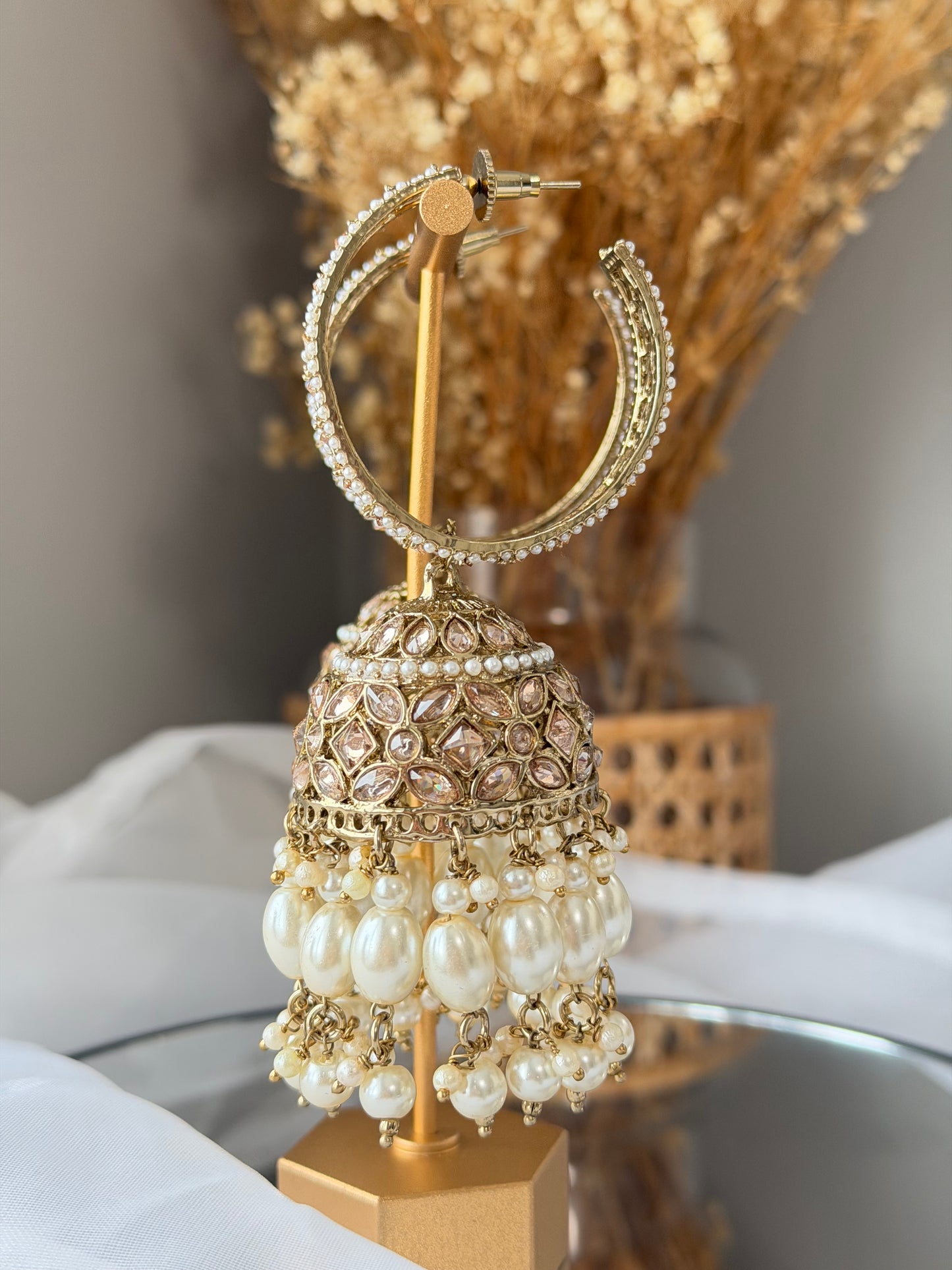 Polki Bali Jhumkas & Tikka