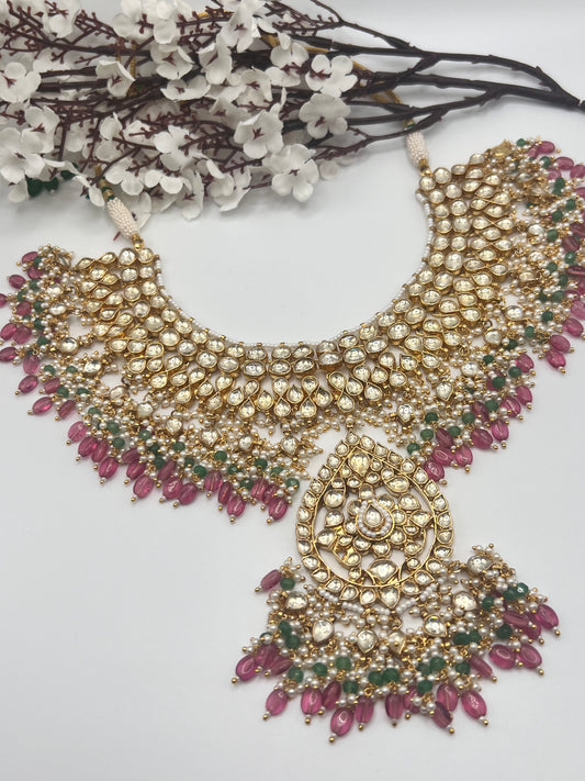 Pachi kundan bridal set