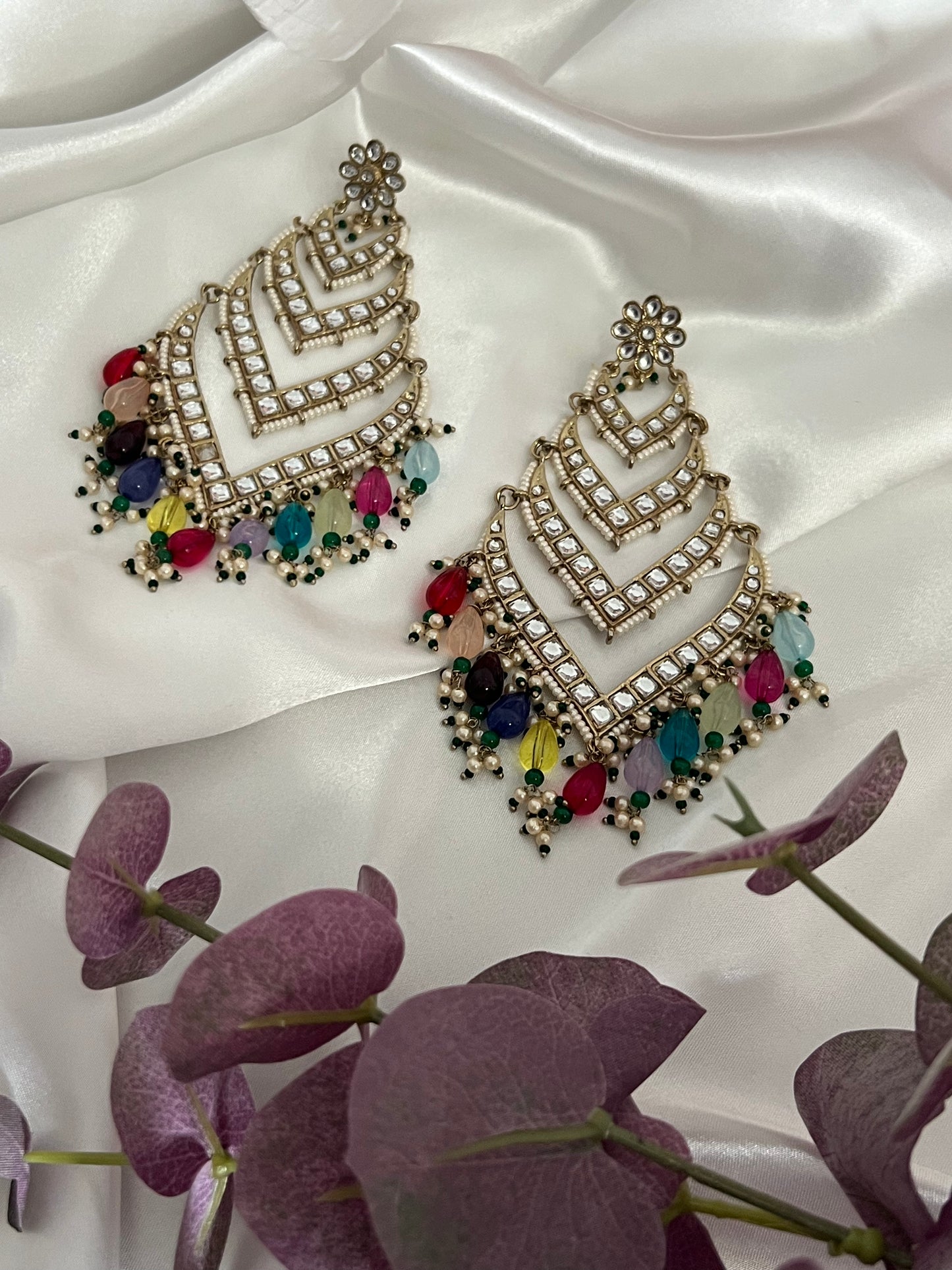 Mahip Kundan Statement Earrings