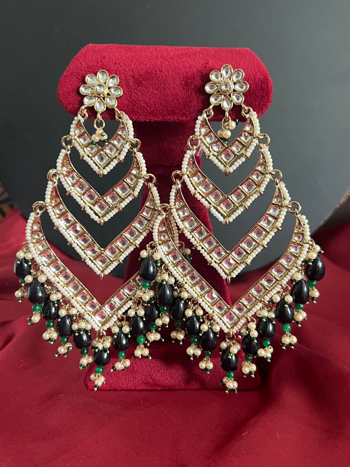 Mahip Kundan Statement Earrings