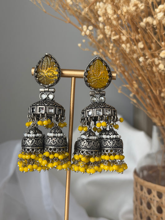 Oxidised jhumkas