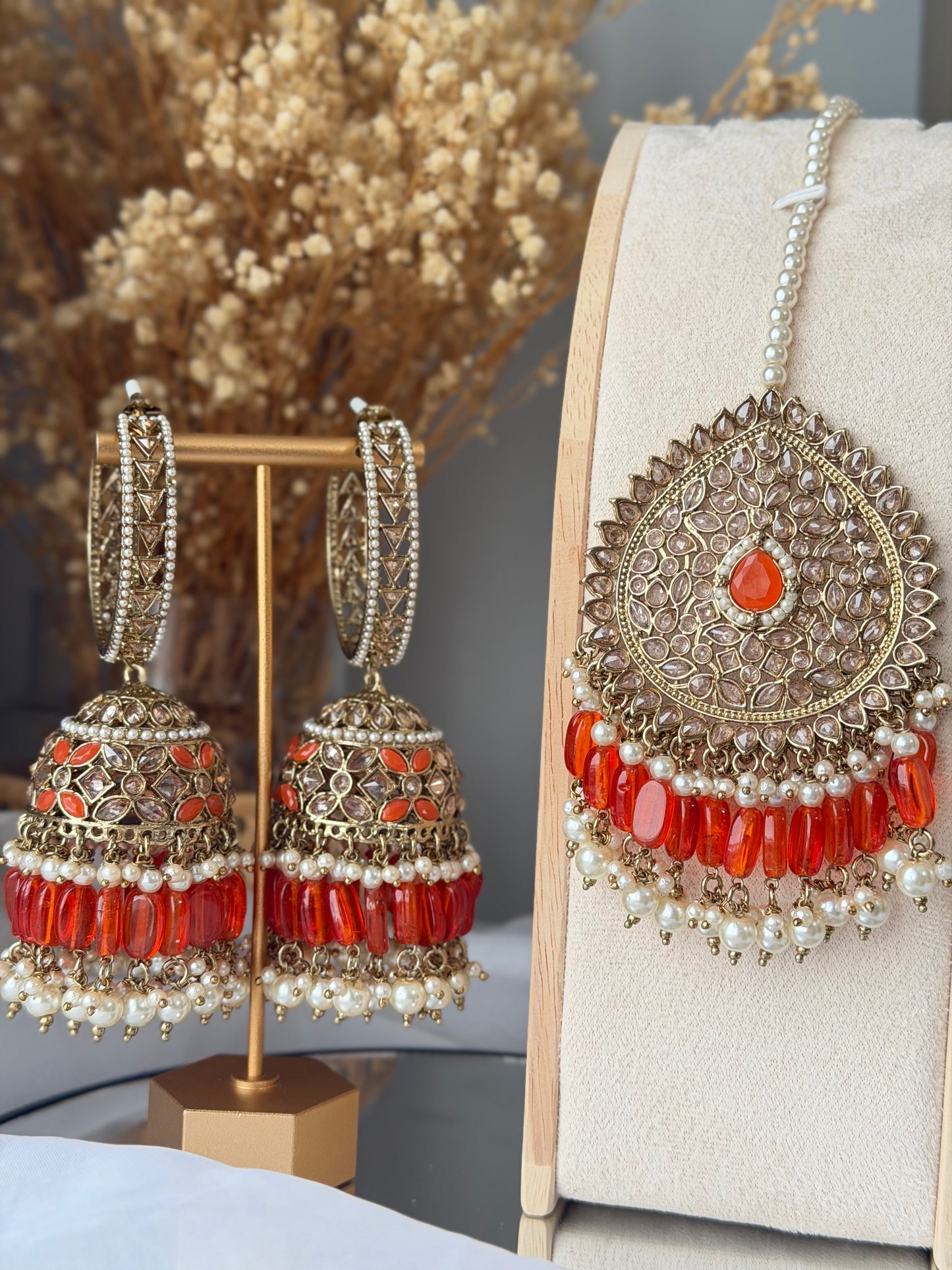 Polki Bali Jhumkas & Tikka