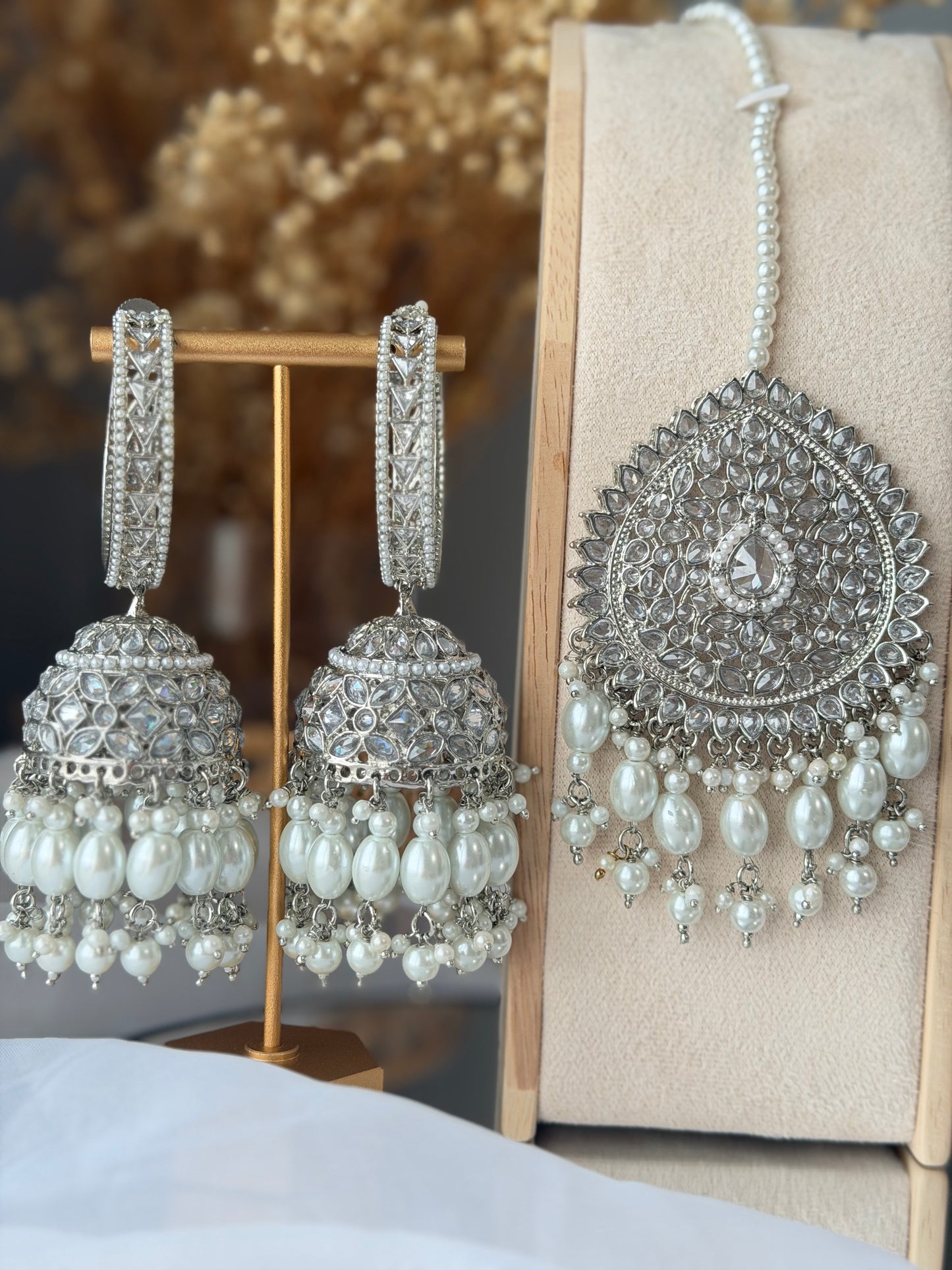 Polki Bali Jhumkas & Tikka