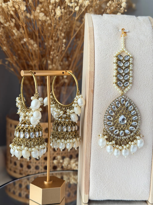 Kundan Bali Jhumkas & Tikka
