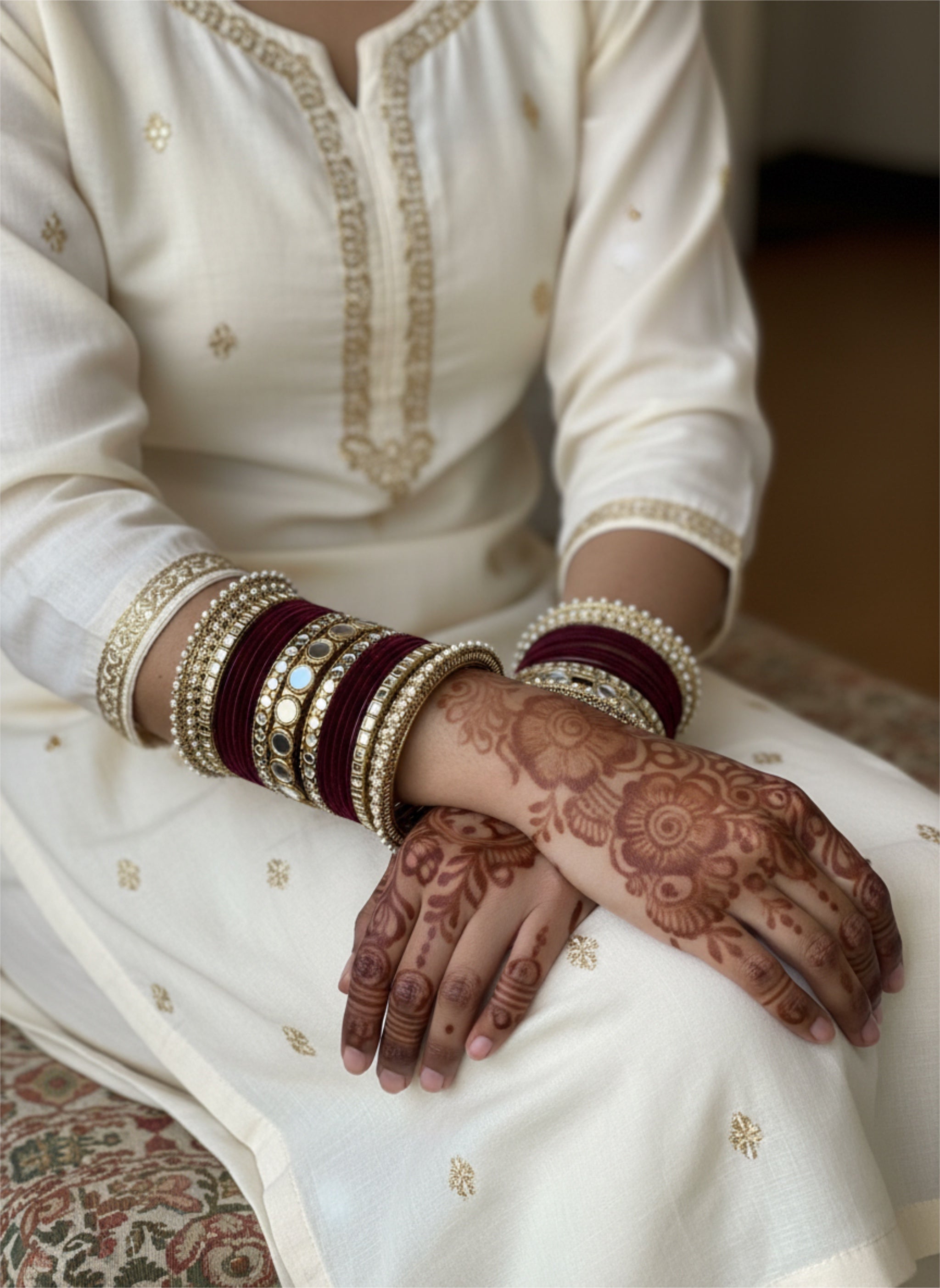 Jenny velvet & mirror bangle Set