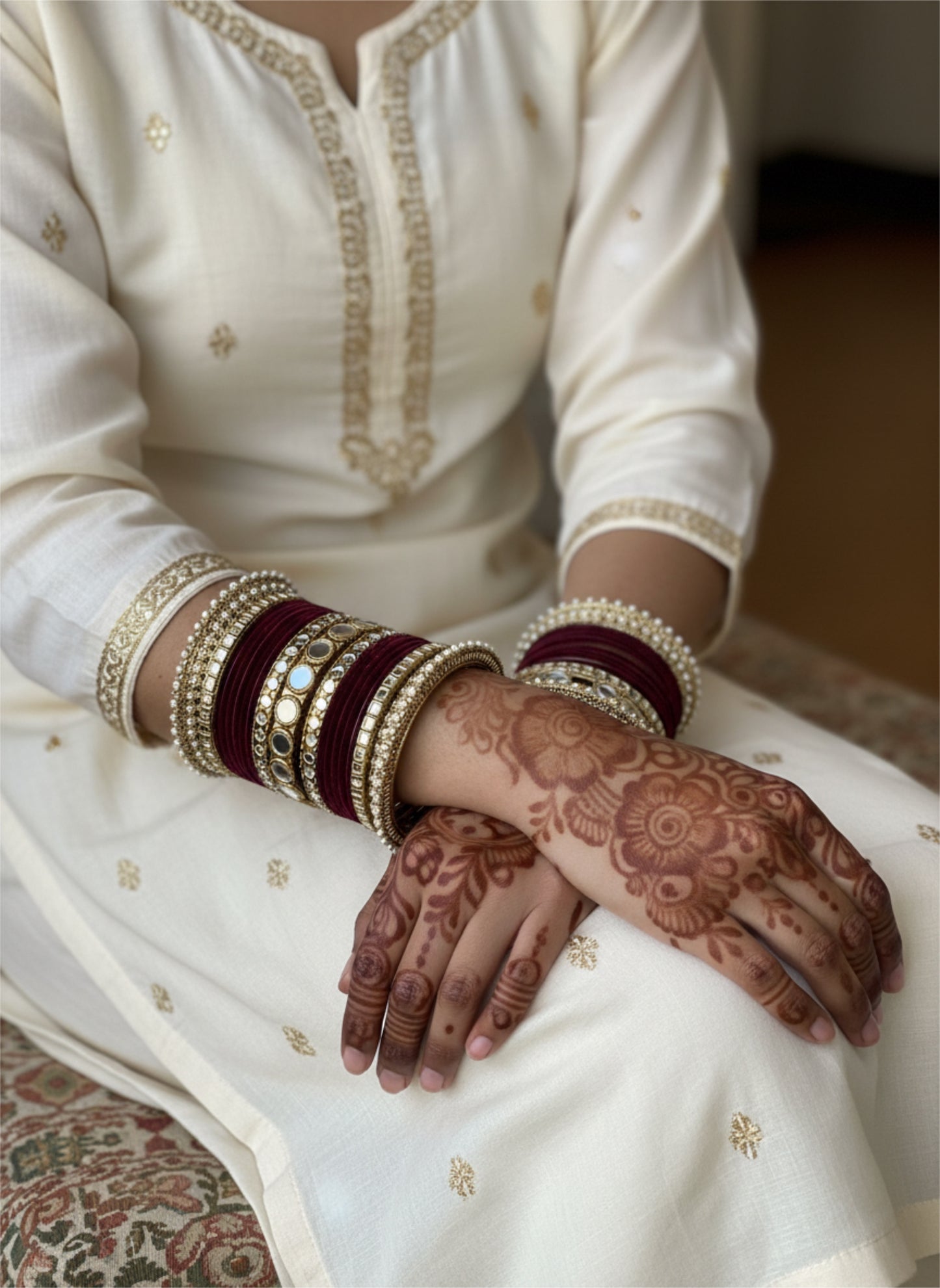 Jenny velvet & mirror bangle Set