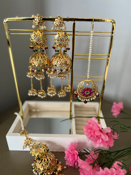 Sardarni original jadau jhumki and Tikka