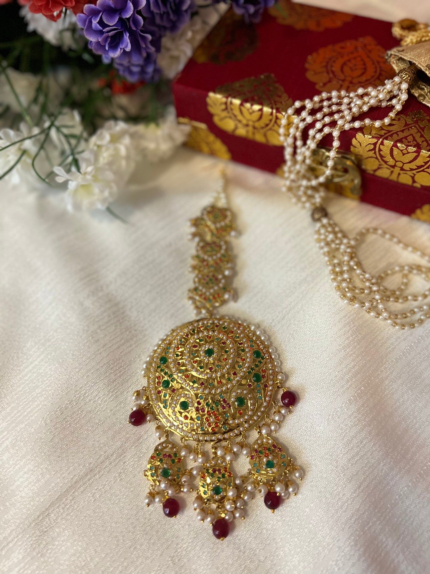 Oversized Real Jadau Tikka