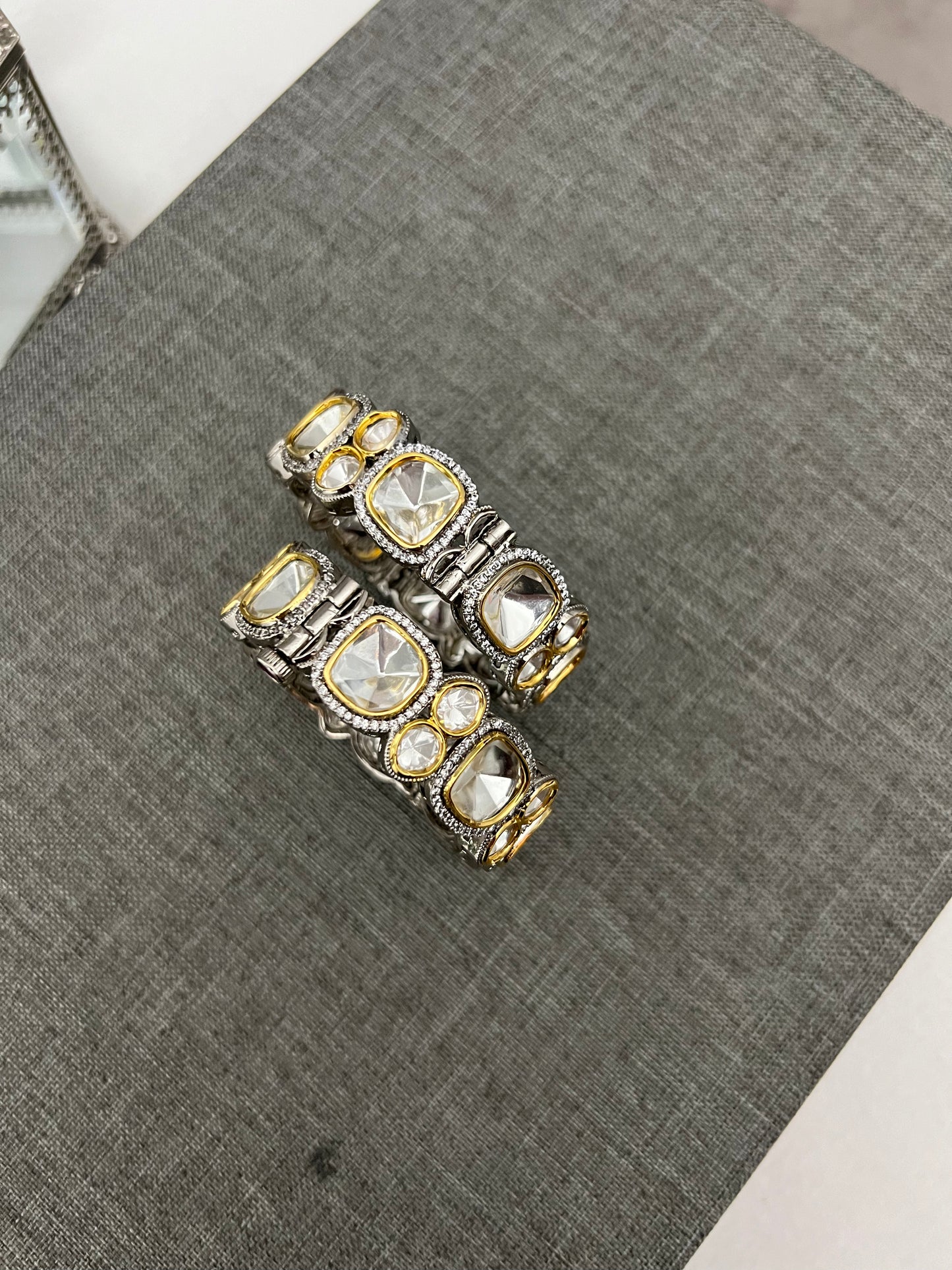 Uncut diamond Polki Kundan kaddas