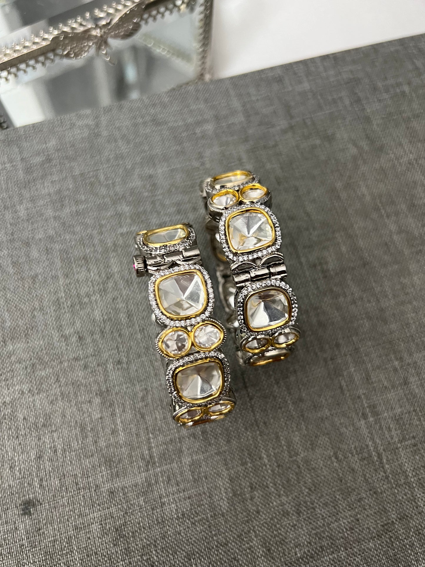 Uncut diamond Polki Kundan kaddas