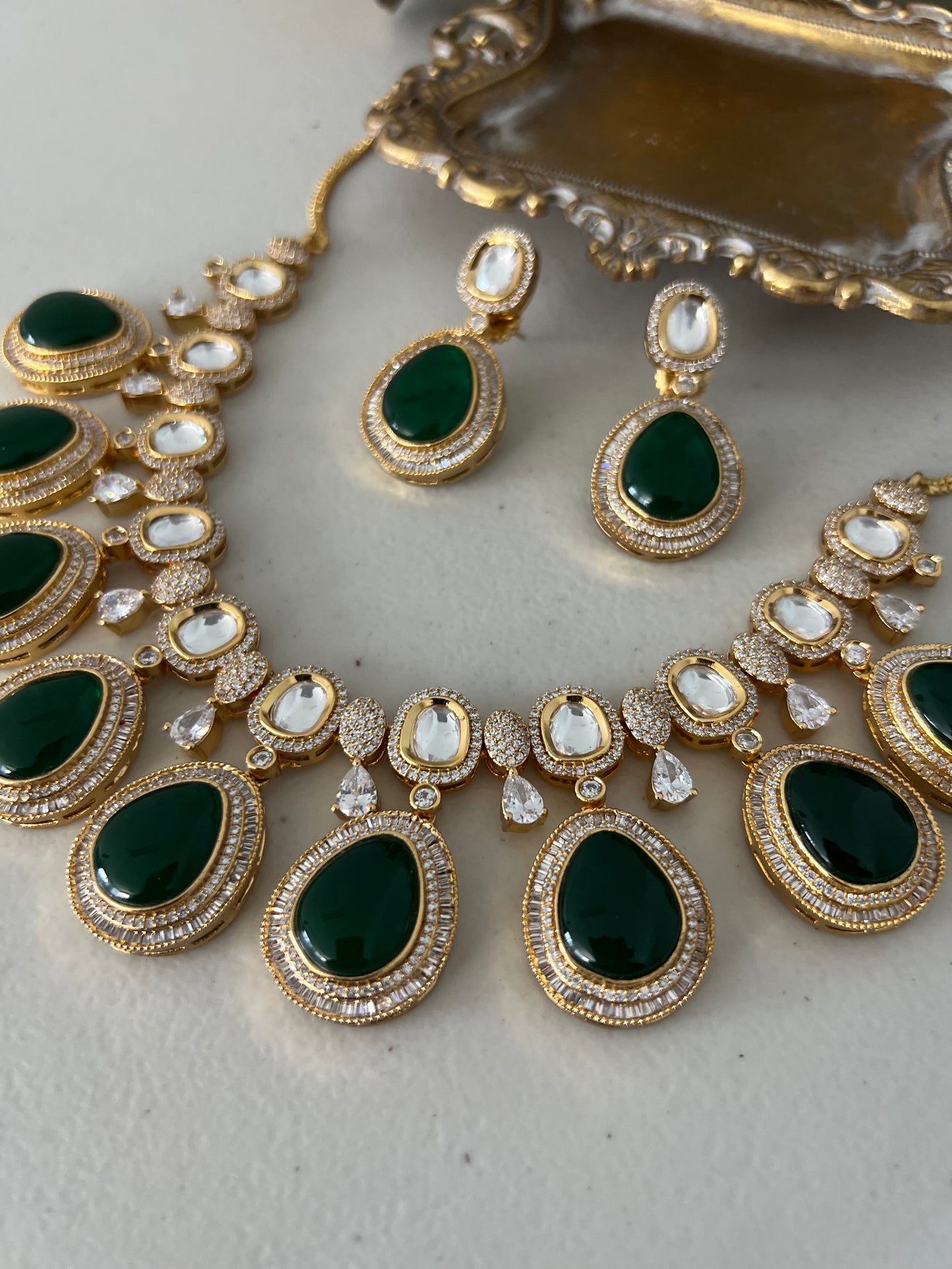 Barkha Uncut Kundan & American Diamond Necklace Set