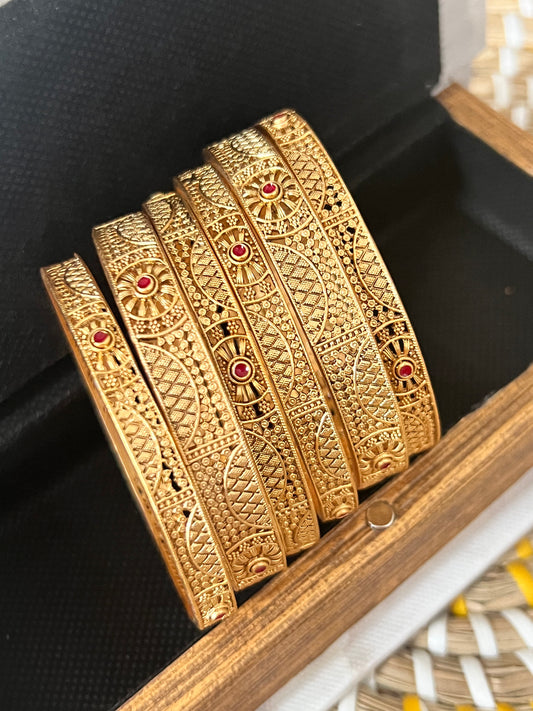 Mani Gold plated Bangle Set