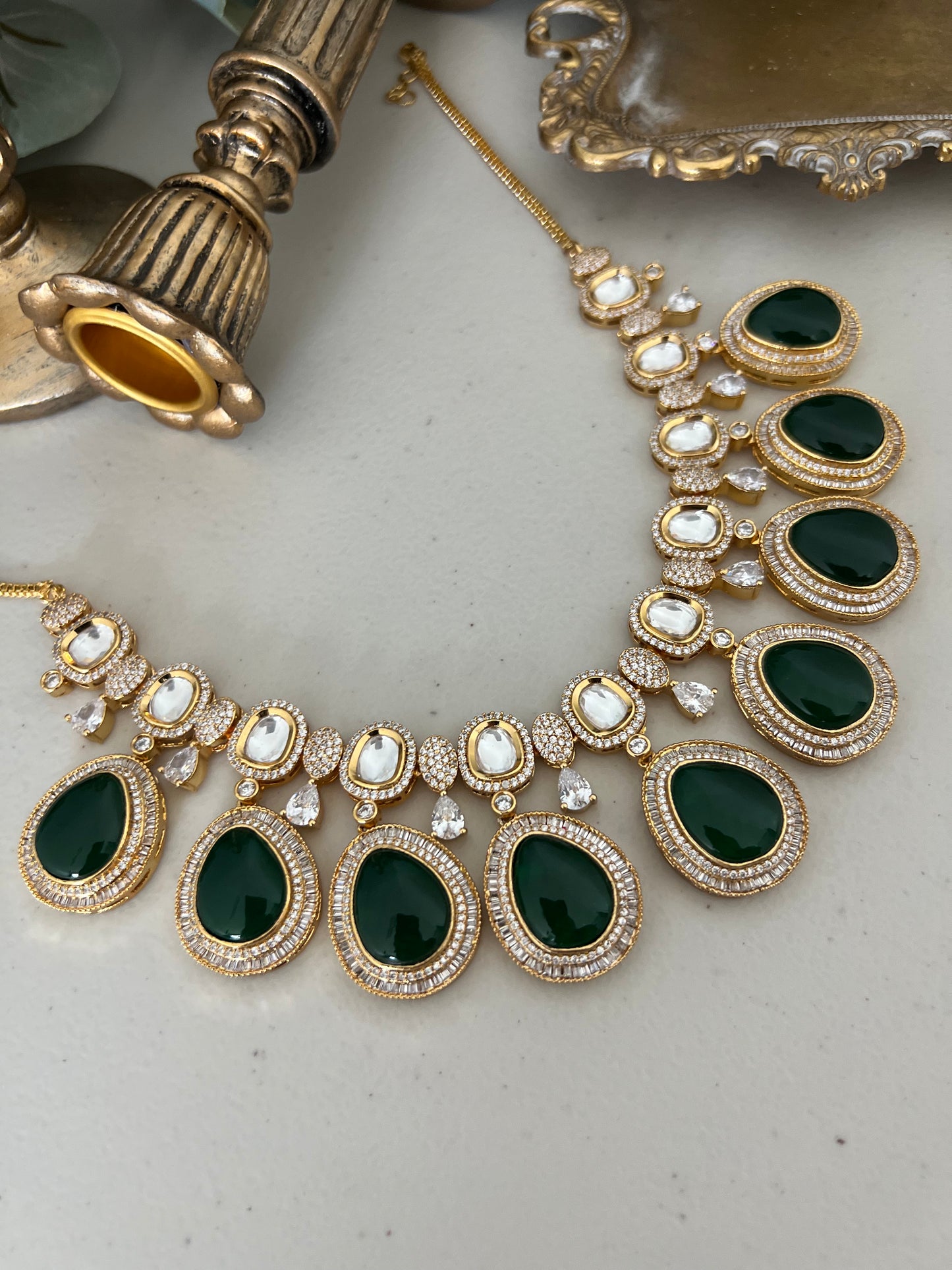 Barkha Uncut Kundan & American Diamond Necklace Set