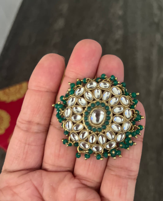 Oval Kundan oversized ring