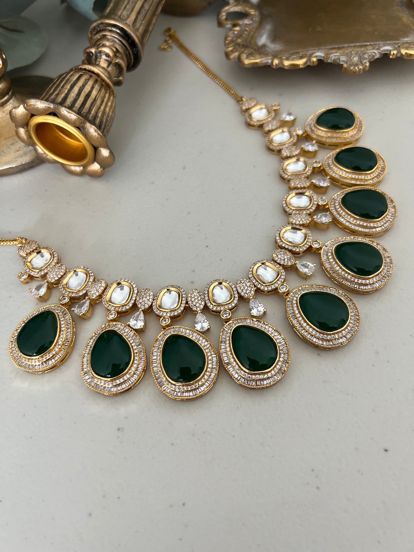 Barkha Uncut Kundan & American Diamond Necklace Set