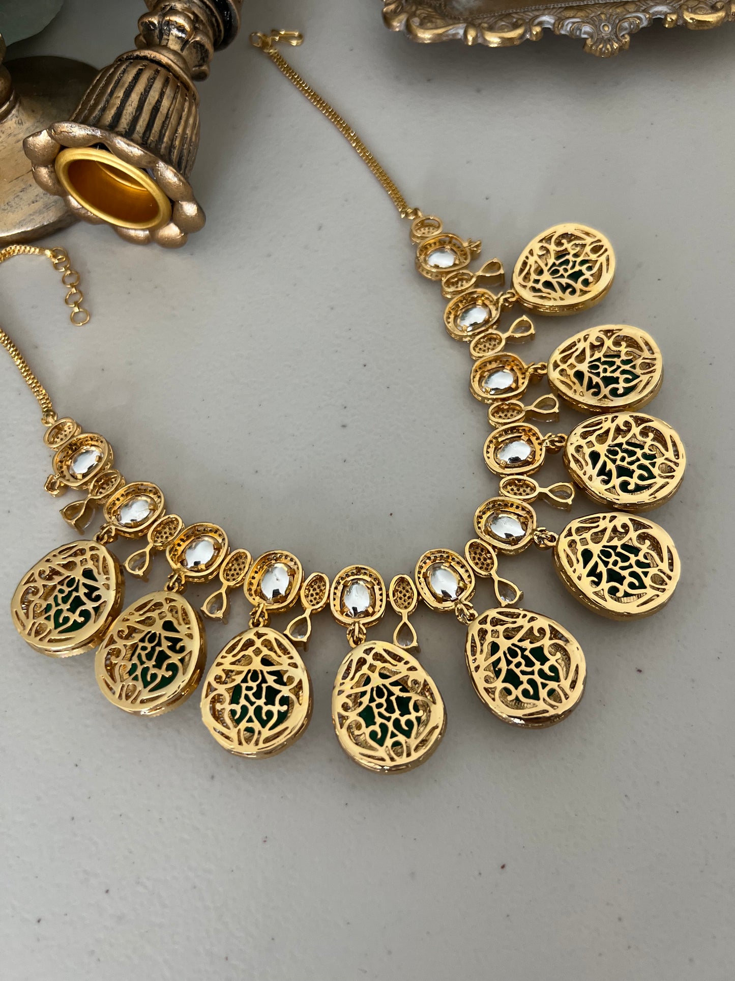 Barkha Uncut Kundan & American Diamond Necklace Set