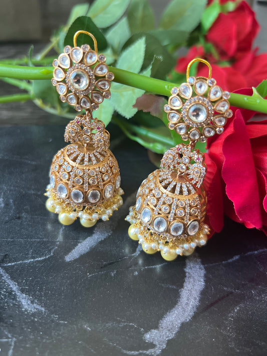 Nargis premium Kundan Jhumkas