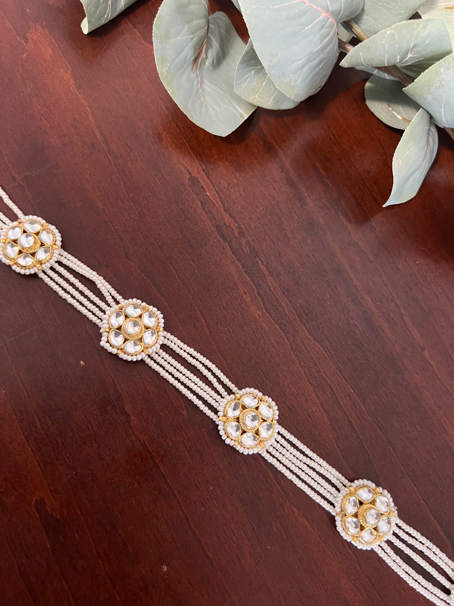 Pachi kundan sheesh phool