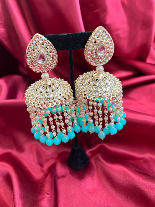 Sonali Kundan Oversized jhumkis